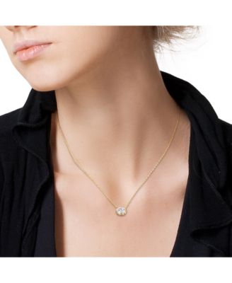 Lab-Grown Moissanite Solitaire 17" Pendant Necklace (2 ct. t.w.) in 10k Gold