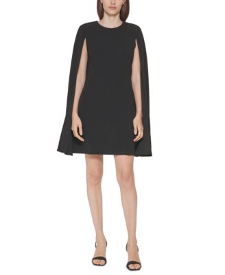 calvin klein black cape dress