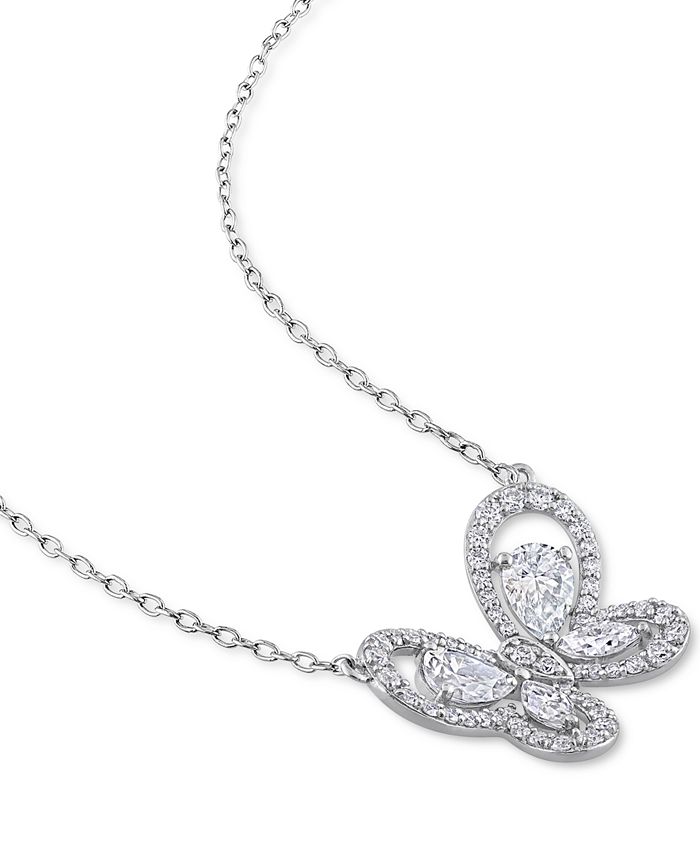 Moissanite Butterfly Pendant Necklace