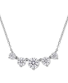 Lab-Created Moissanite Graduated Five Stone 18" Statement Necklace (2-1/2 ct. t.w.) in Sterling Silver
