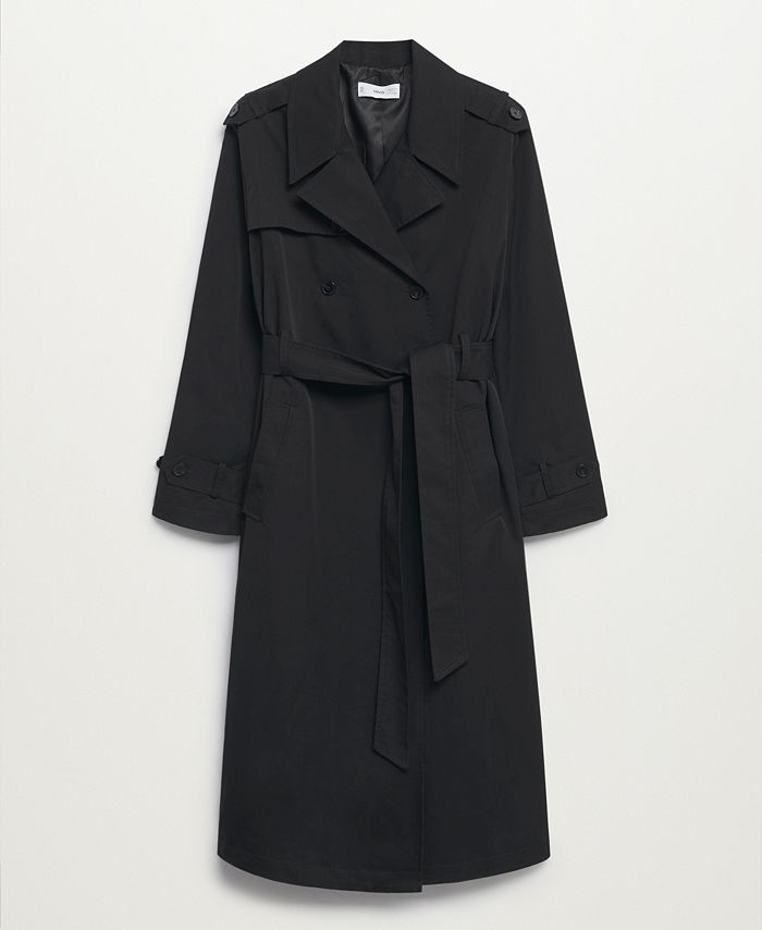 Elegant Women's Classic Trench Coat: All-Season Style with Belted Waist