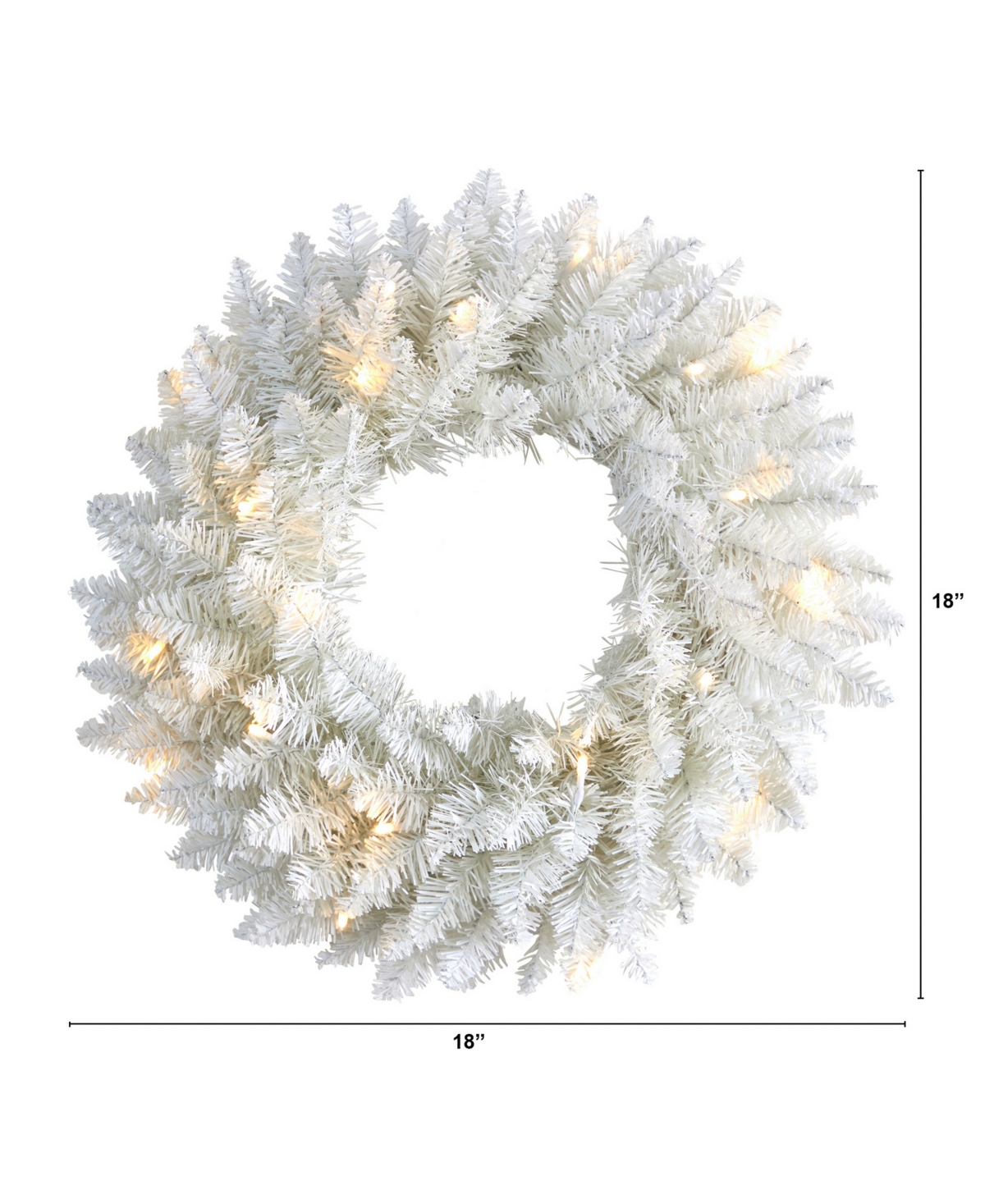 Colorado Spruce Artificial Christmas Wreath with 129 Bendable Branches and 20 Warm Led Lights,
