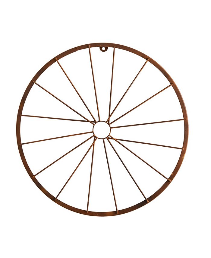 Nearly Natural Rustic VintageLike Bicycle Wheel Wall Art Decor, 22" x 22" Macy's