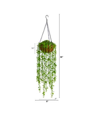 3' Eucalyptus Artificial Plant in Hanging Basket