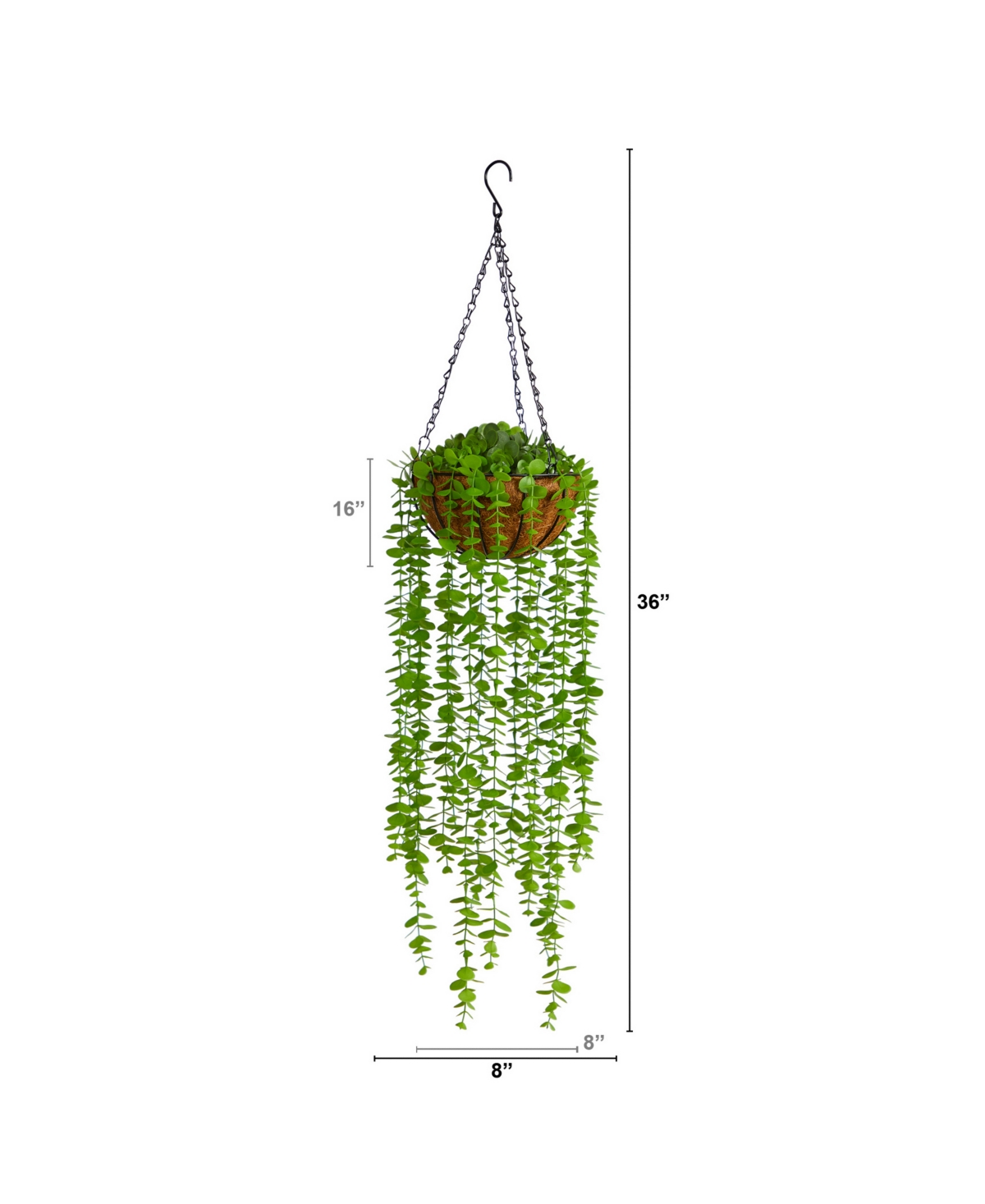 NEARLY NATURAL 3' EUCALYPTUS ARTIFICIAL PLANT IN HANGING BASKET 