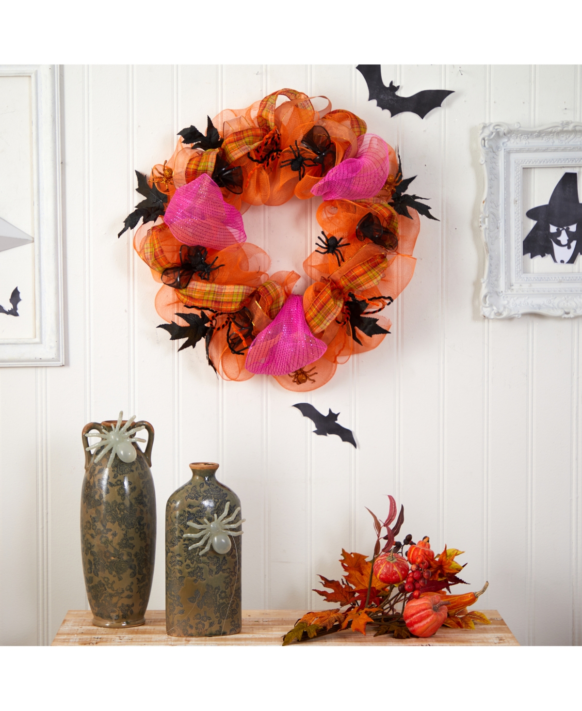 Halloween Spider Mesh Wreath