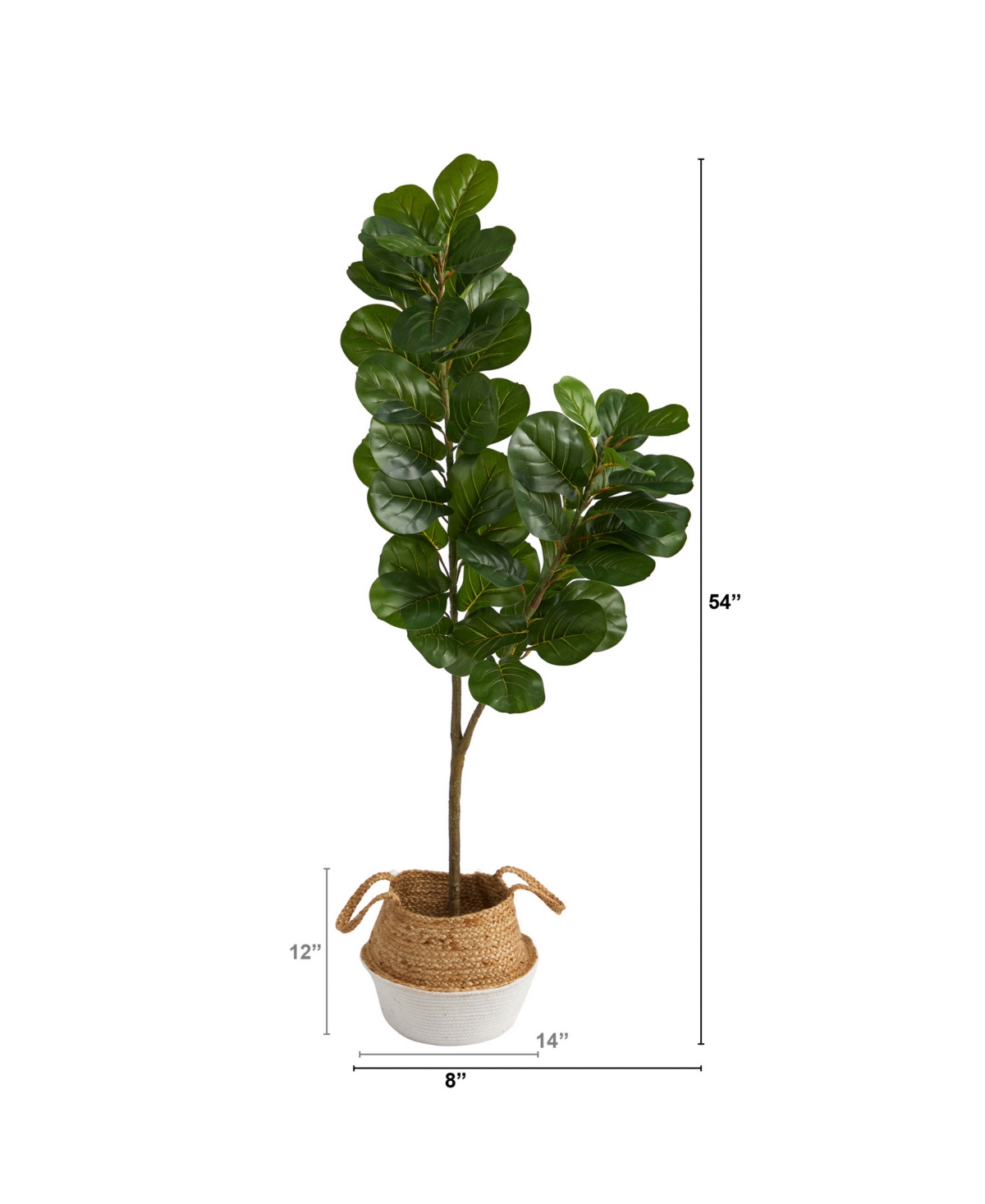 NEARLY NATURAL 4.5' FIDDLE LEAF FIG ARTIFICIAL TREE IN BOHO CHIC PLANTER 