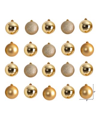 Holiday Christmas 20 Piece Shatterproof Ornament Set, 3"