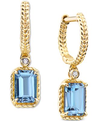 EFFY Collection - London Blue Topaz (1-1/2 ct. t.w.) & Diamond Accent Drop Earrings in 14k Gold