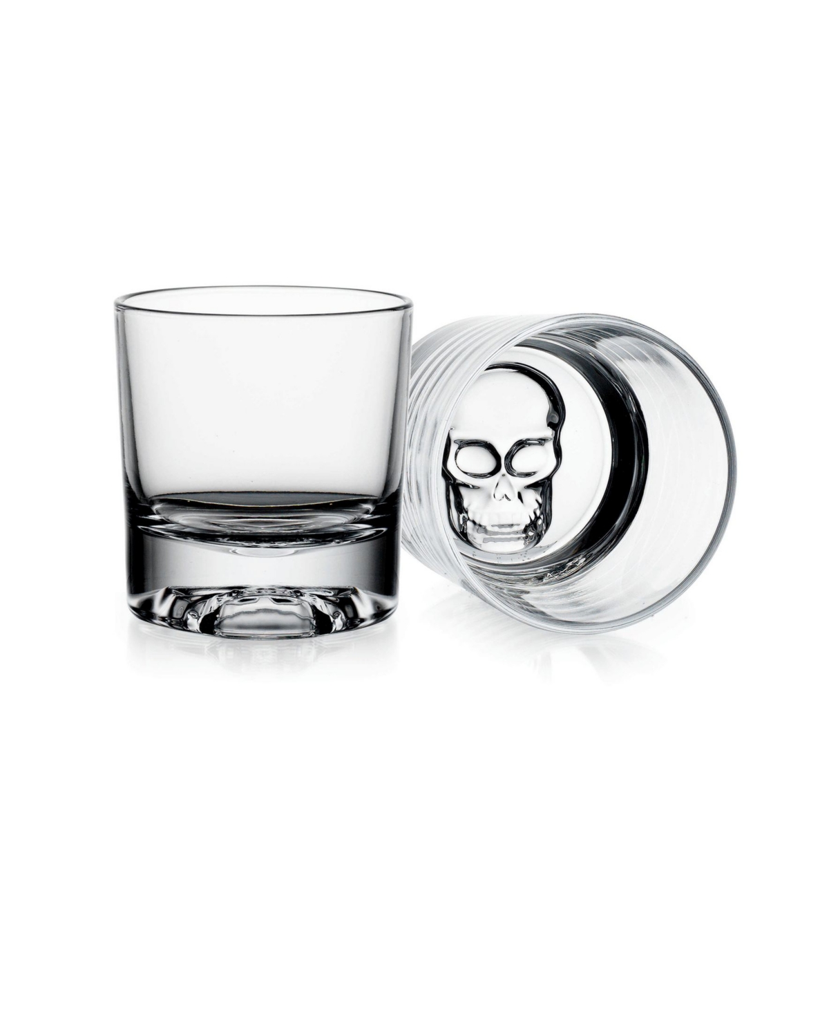 Godinger Skull Double Old-fashioned Glasses, Set Of 2 In Clear