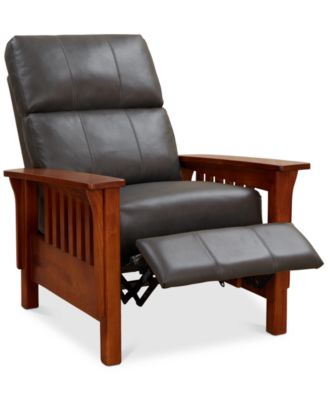Harrison Leather Pushback Recliner, Created for Macy's
