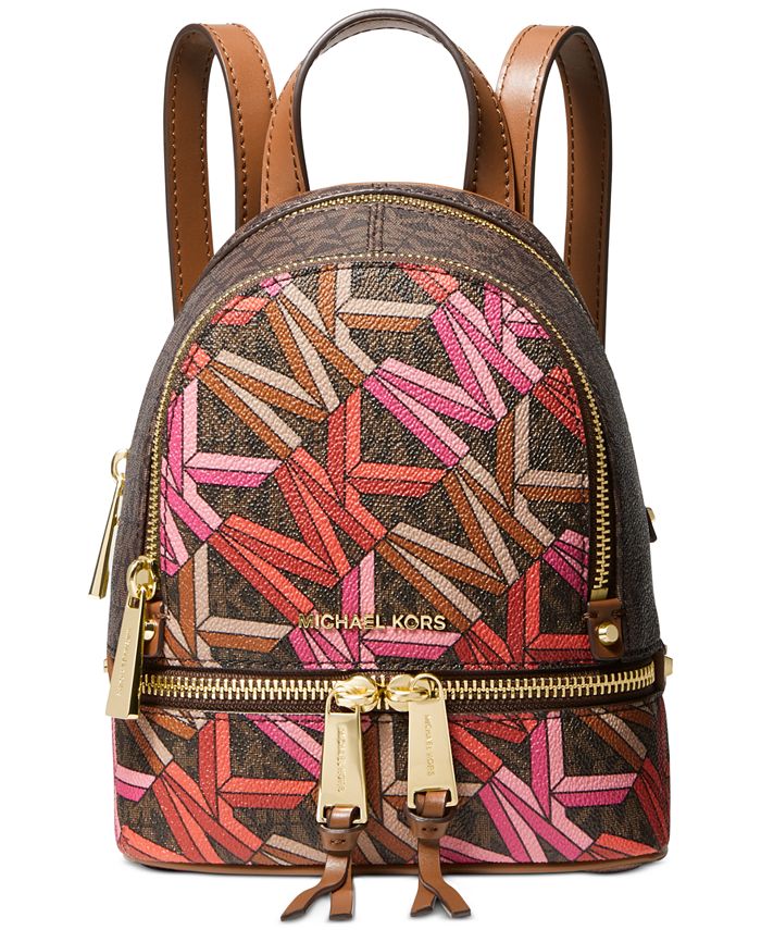 Michael Kors Signature Rhea Zip Mini Messenger Backpack & Reviews - Handbags  & Accessories - Macy's