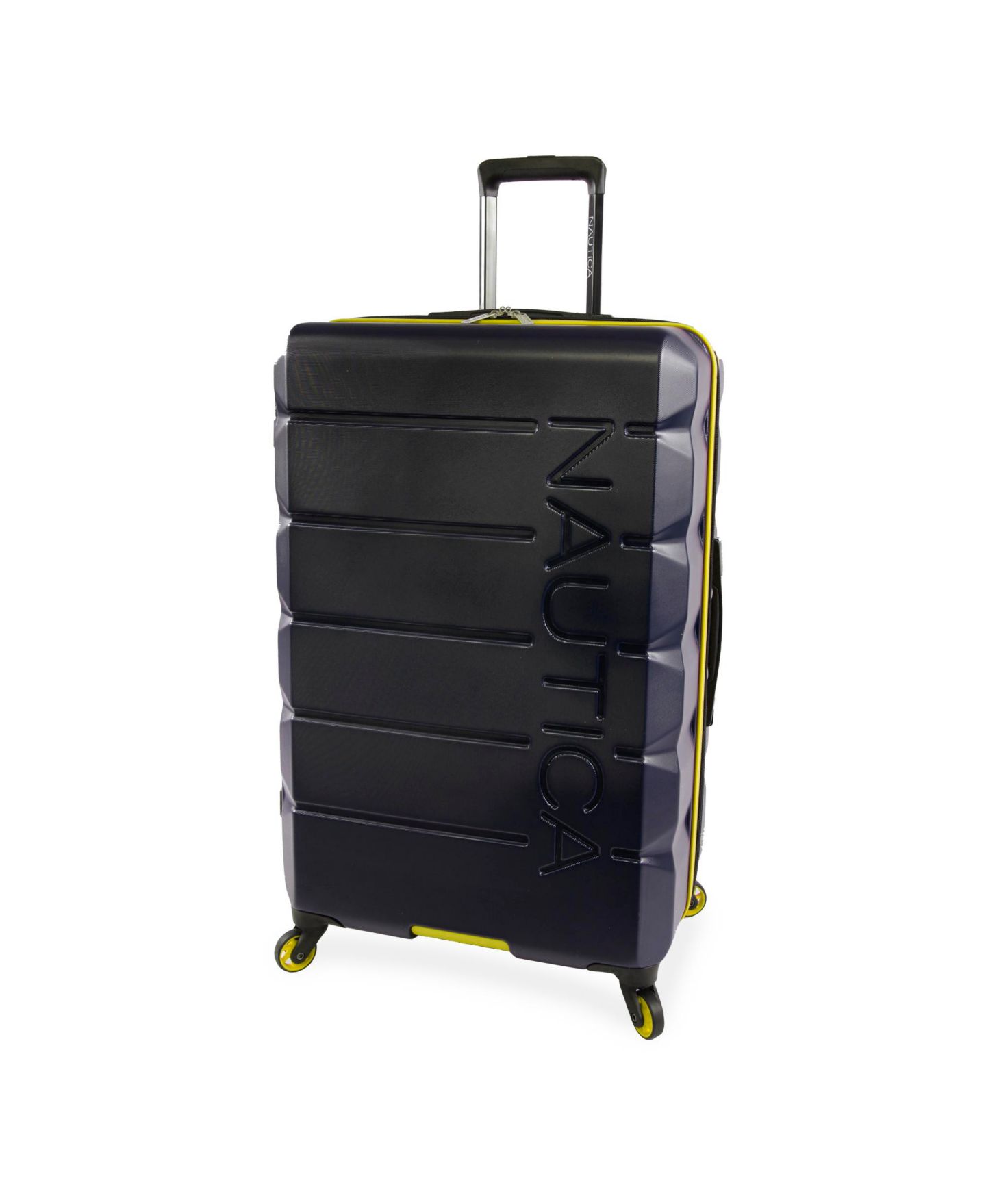 Чемоданы Nautica Lightview 3pc Hardside Luggage Set, цвет: Тёмно-синий / Жёлтый — фото 4