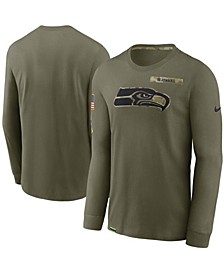 Men's Olive Seattle Seahawks 2021 Salute To Service Performance Long Sleeve T-Shirt