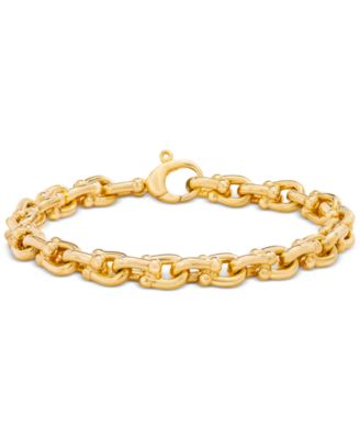 Italian Gold - Horseshoe Link Chain Bracelet in 14k Gold-Plated Sterling Silver