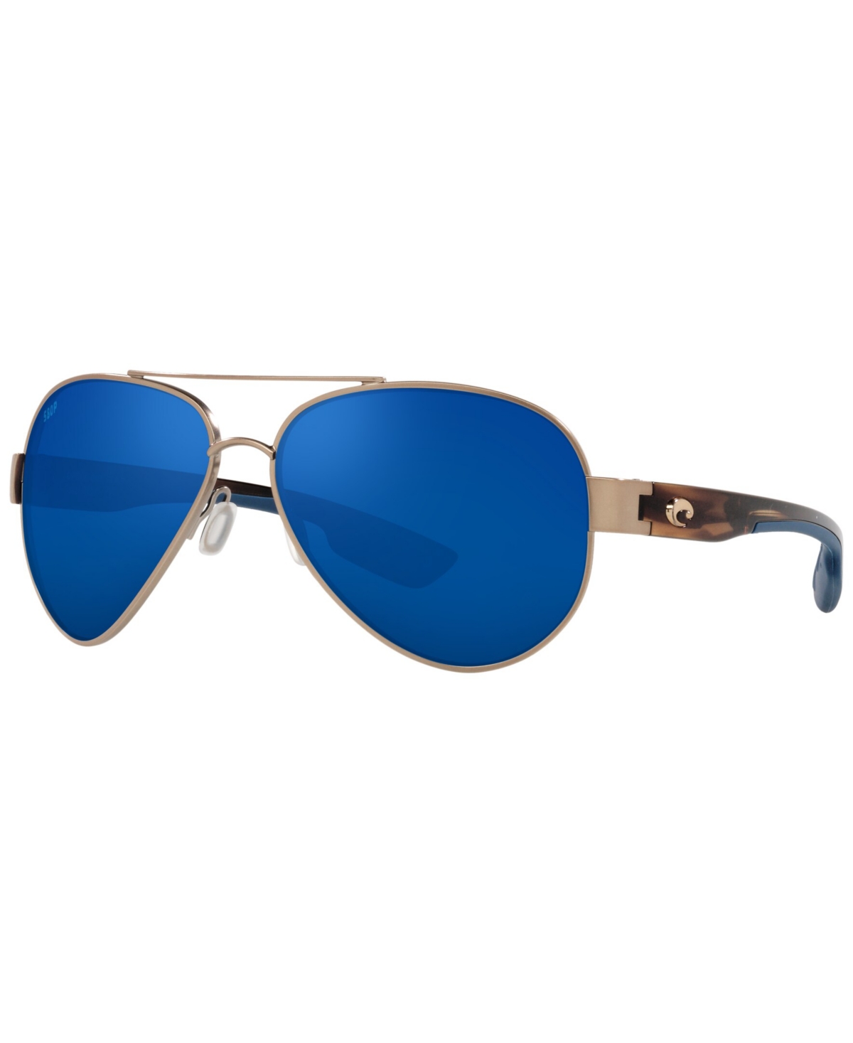 Shop Costa Del Mar Unisex Polarized Sunglasses, South Point In Golden Pearl,blue Mirror