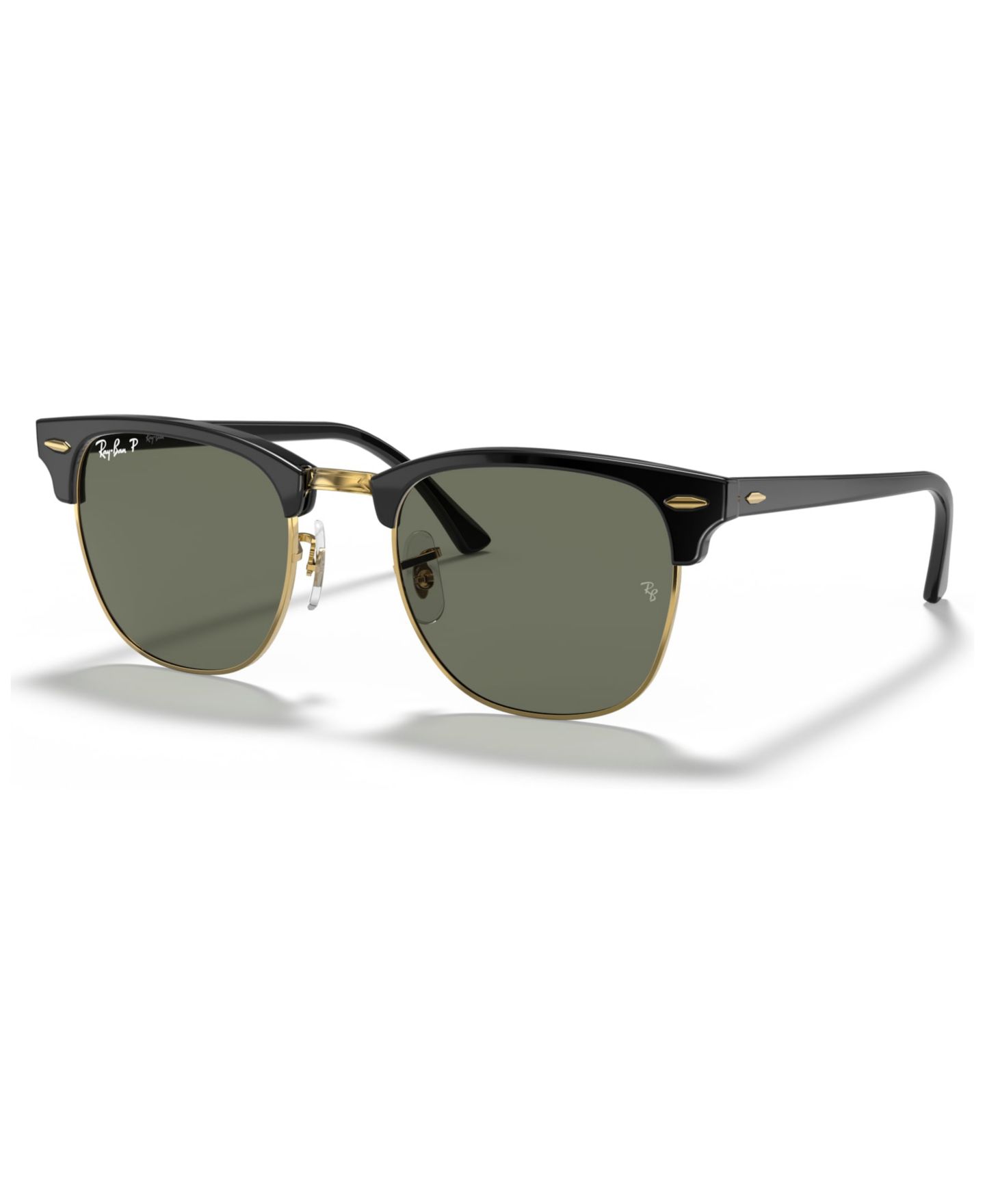 Солнцезащитные очки Ray-Ban Unisex Polarized Low Bridge Fit Sunglasses, RB3016F Clubmaster Classic 55, цвет: Чёрный — фото 1