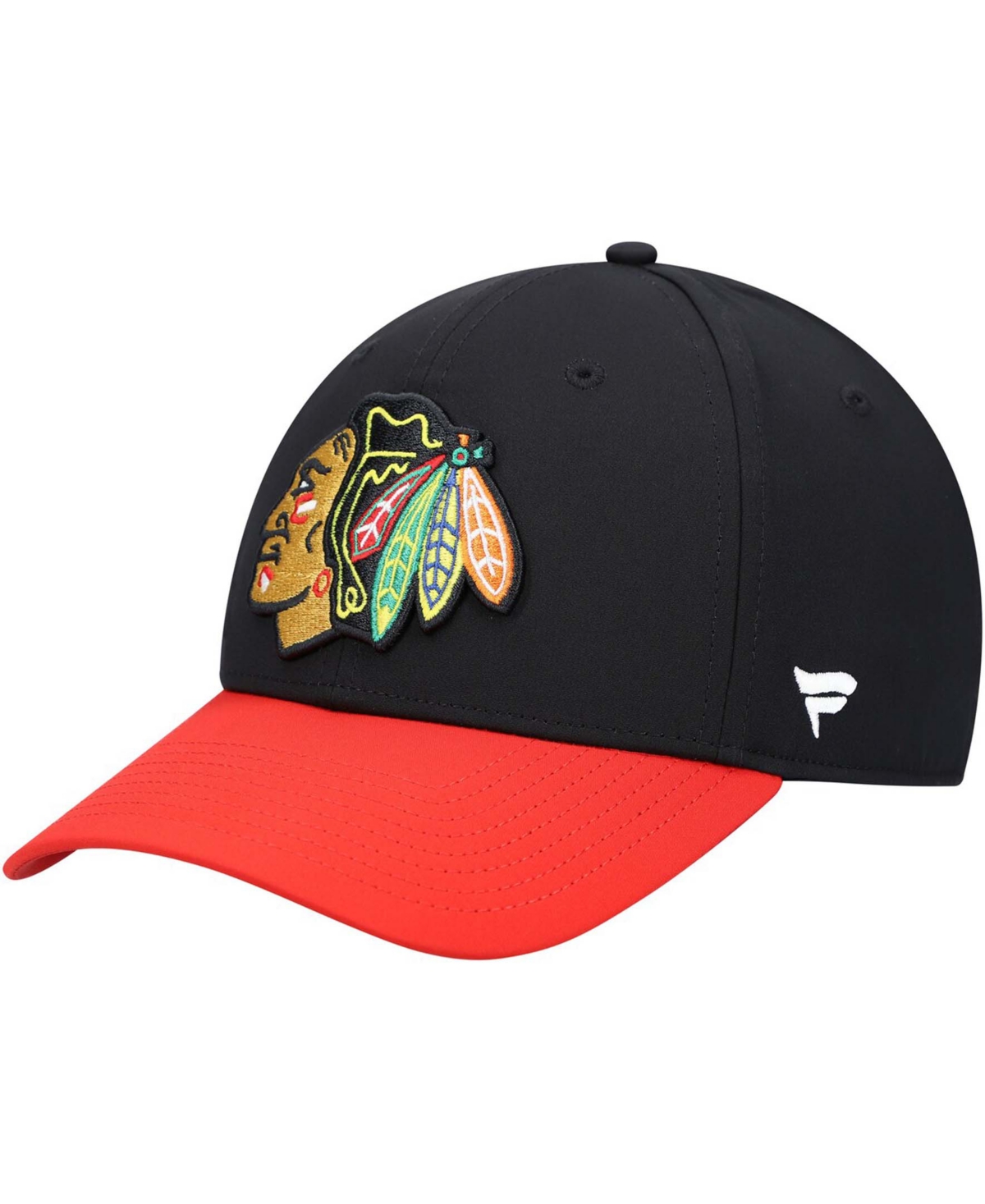 Men'sChicago Blackhawks Core Primary Logo Flex Hat - Black