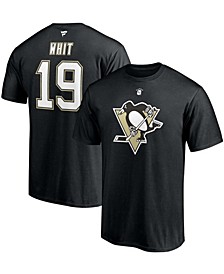 Men's Ryan Whitney Black Pittsburgh Penguins Authentic Stack Retired Player Nickname Number T-shirt