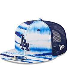 Men's White, Royal Los Angeles Dodgers Tie-Dye Wave Trucker 9Fifty Snapback Hat