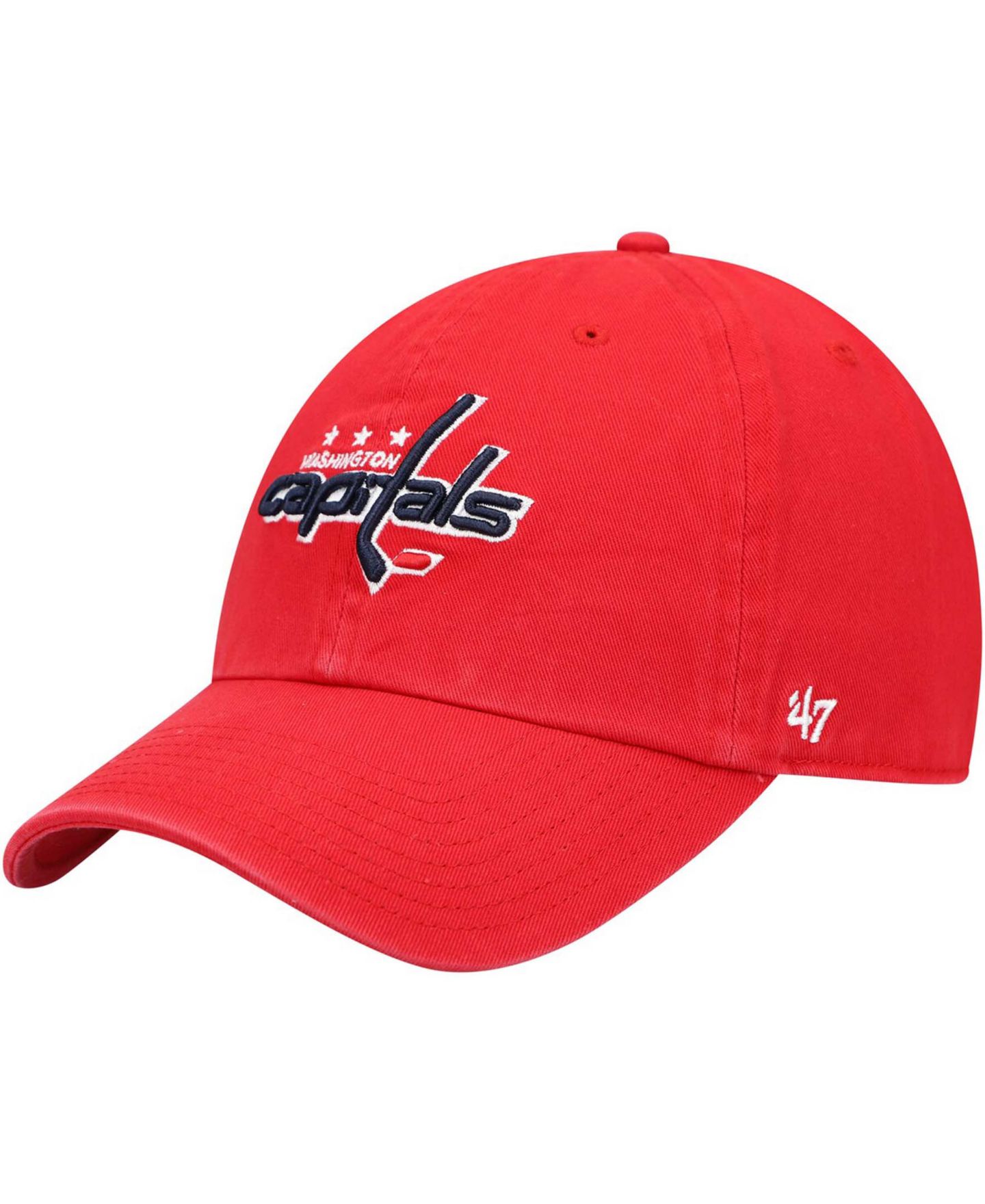 Мужская кепка '47 Brand Red Washington Capitals Team Clean Up Adjustable Hat — фото 1