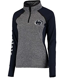 Women's Gray and Navy Penn State Nittany Lions Finalist Quarter-Zip Pullover Jacket