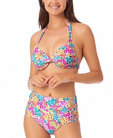 Juniors' Floral-Print Strappy Underwire Push-Up Bikini Top & Bottoms, Created for Macy's