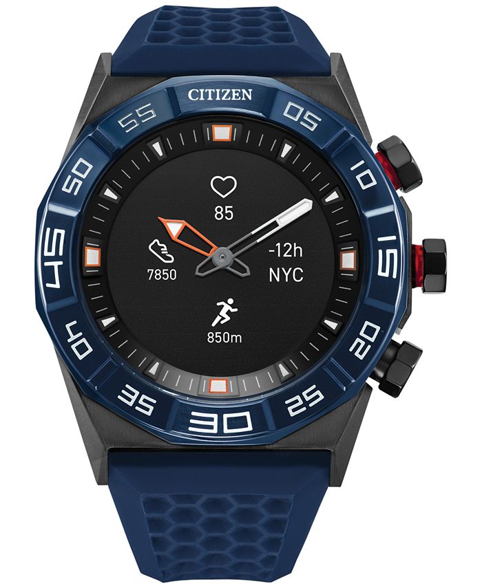 Citizen - Men's CZ Smart Hybrid HR Blue Strap Smart Watch 44mm