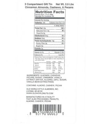 Assorted Cinnamon Roasted Nuts Gift Tin, 12 oz