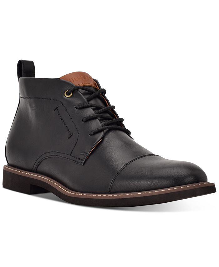 Hilfiger Men's Faux-Leather Cap-Toe Chukka Boots - Macy's