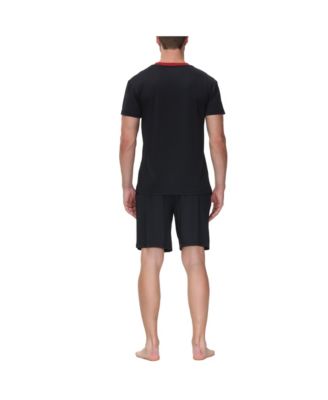 Men's Moisture-Wicking Crewneck T-Shirt & Shorts Pajama Set