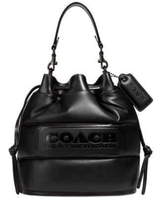 leather coach bucket bag