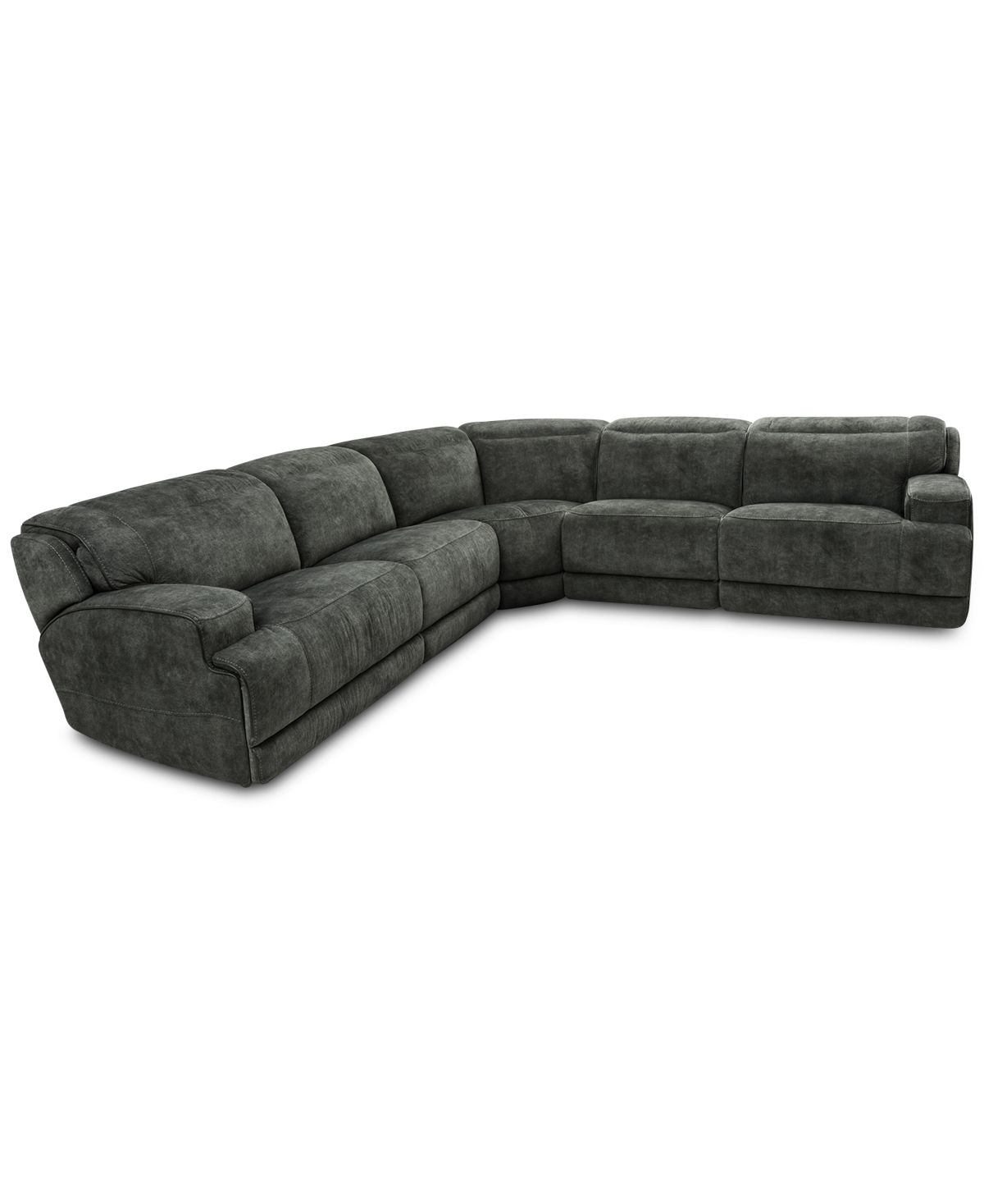 Sebaston 5-Pc. Fabric Sectional with 3 Power Motion Recliners, Created for Macy's
