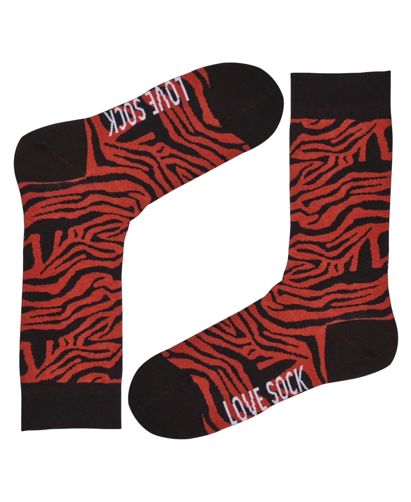 Носки Tiger, средней высоты, хлопок — Love Sock Company, цвет: Коричневый — фото 1