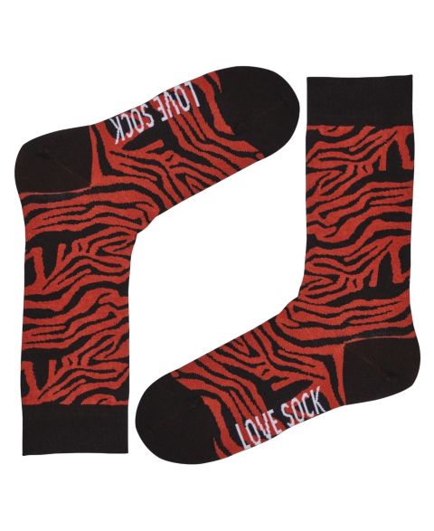 Носки Tiger, средней высоты, хлопок — Love Sock Company, цвет: Коричневый