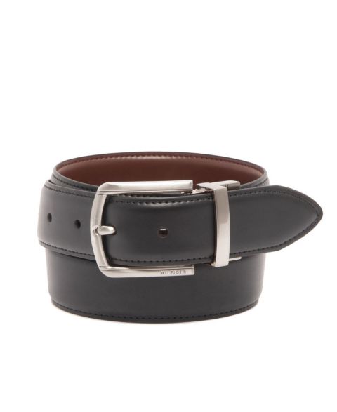 Мужской ремень Tommy Hilfiger Reversible Textured Stretch Casual Belt, цвет: Чёрный / Коричневый