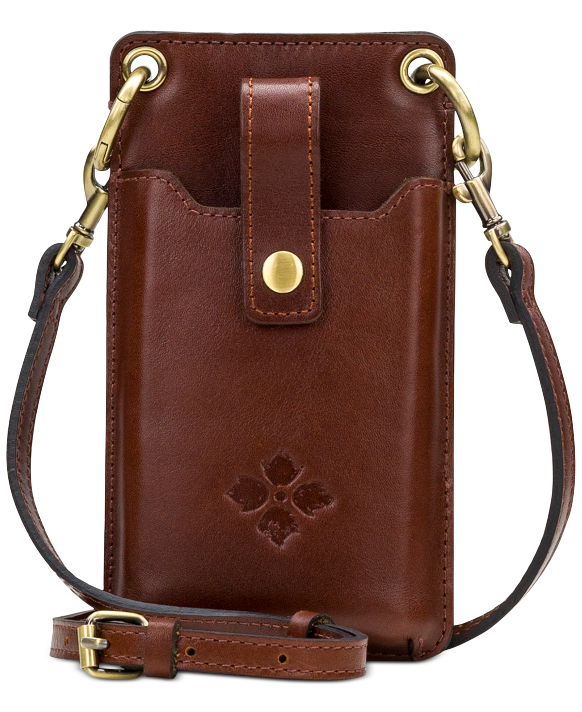 Patricia Nash Farleigh Phone Wallet Leather Crossbody In British Tan