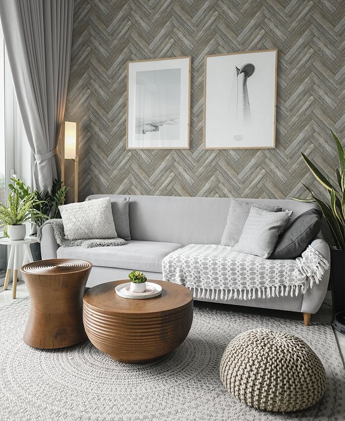NextWall Chevron Wood Peel and Stick Wallpaper Macy's