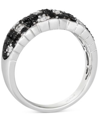 Black Diamond (7/8 ct. t.w.) & Nude Diamond (1/5 ct. t.w.) Scattered-Look Cluster Ring in 14k White Gold