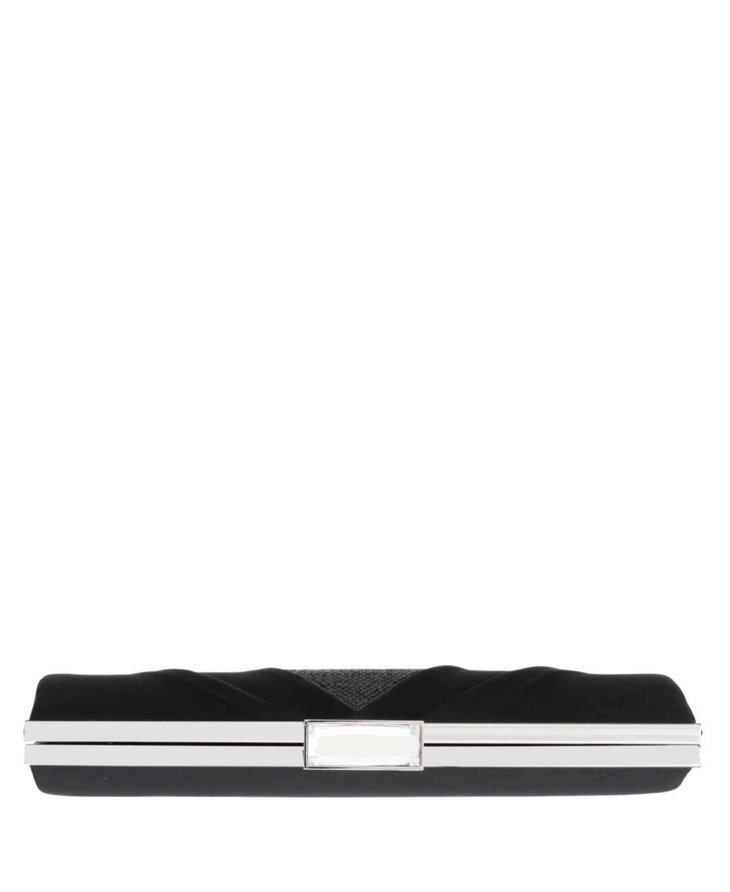 Женский клатч Nina Pleated Stain Crystal Frame Clutch, цвет: Чёрный — фото 5