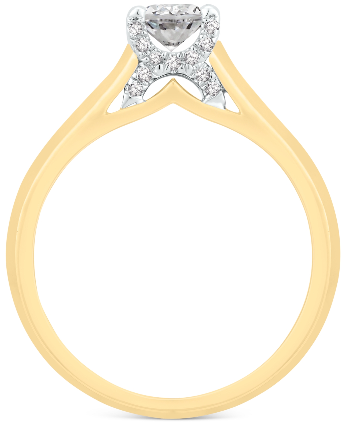 Diamond Engagement Ring (1/2 ct. t.w.) in 14k Gold - Yellow and White Gold