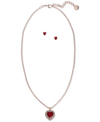 Charter Club Crystal Pendant Necklace and Earrings Set in 18K Rose Gold  Plate, Gold Plate or Fine Silver Plate, Created for Macy's - Macy's