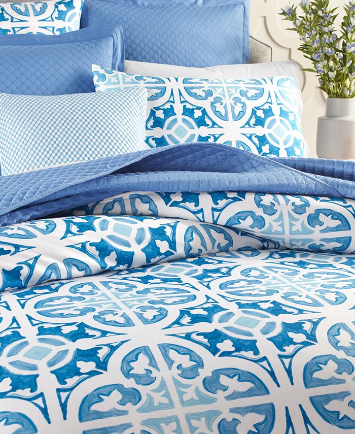 Charter Club Painted Tile 3Pc. Comforter Set, Full/Queen, Created for