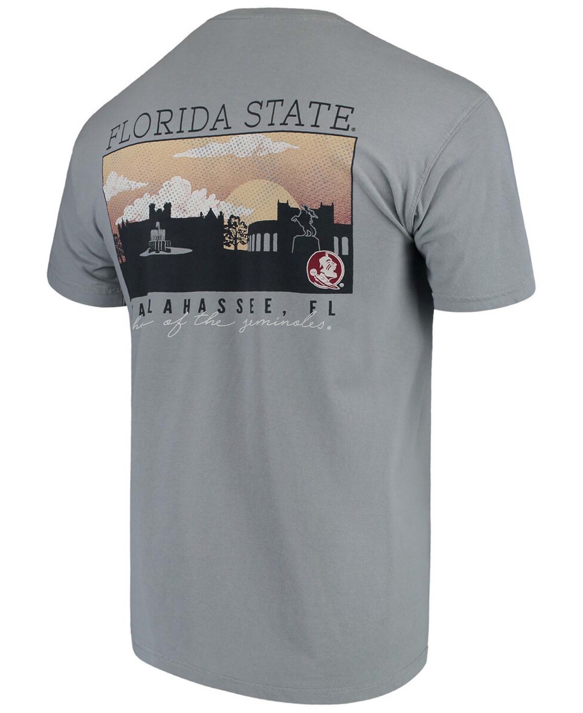 Men'sFlorida State Seminoles Comfort Colors Campus Scenery T-shirt - Gray