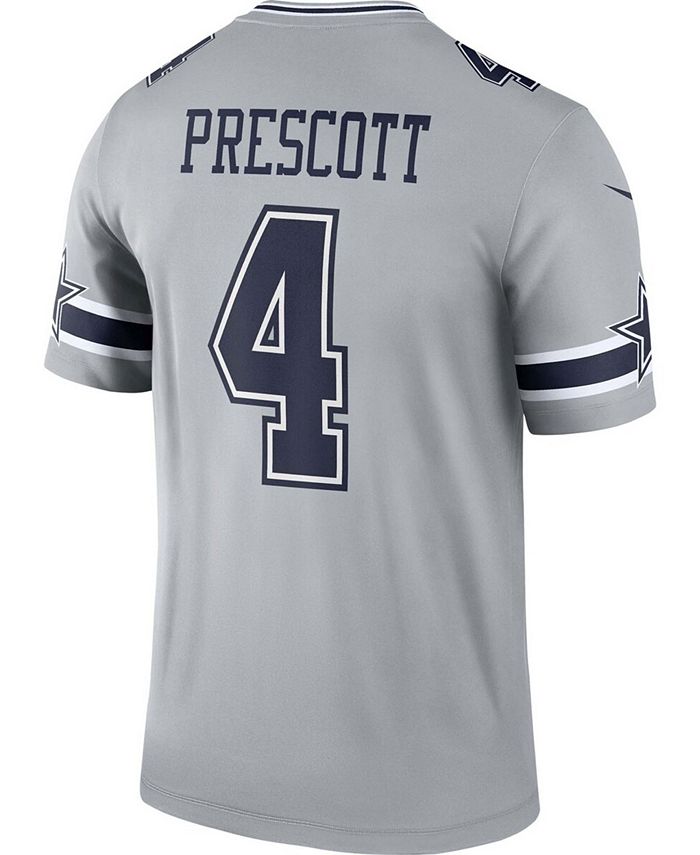 Nike Men's Dak Prescott Silver Dallas Cowboys Inverted Legend Jersey ...