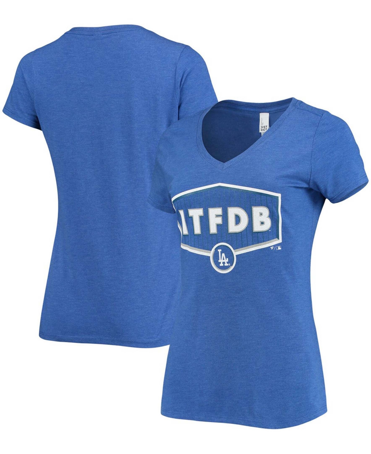 Breakingt Women's Heathered Royal Los Angeles Dodgers Team Hometown Tri-Blend V-Neck T-shirt