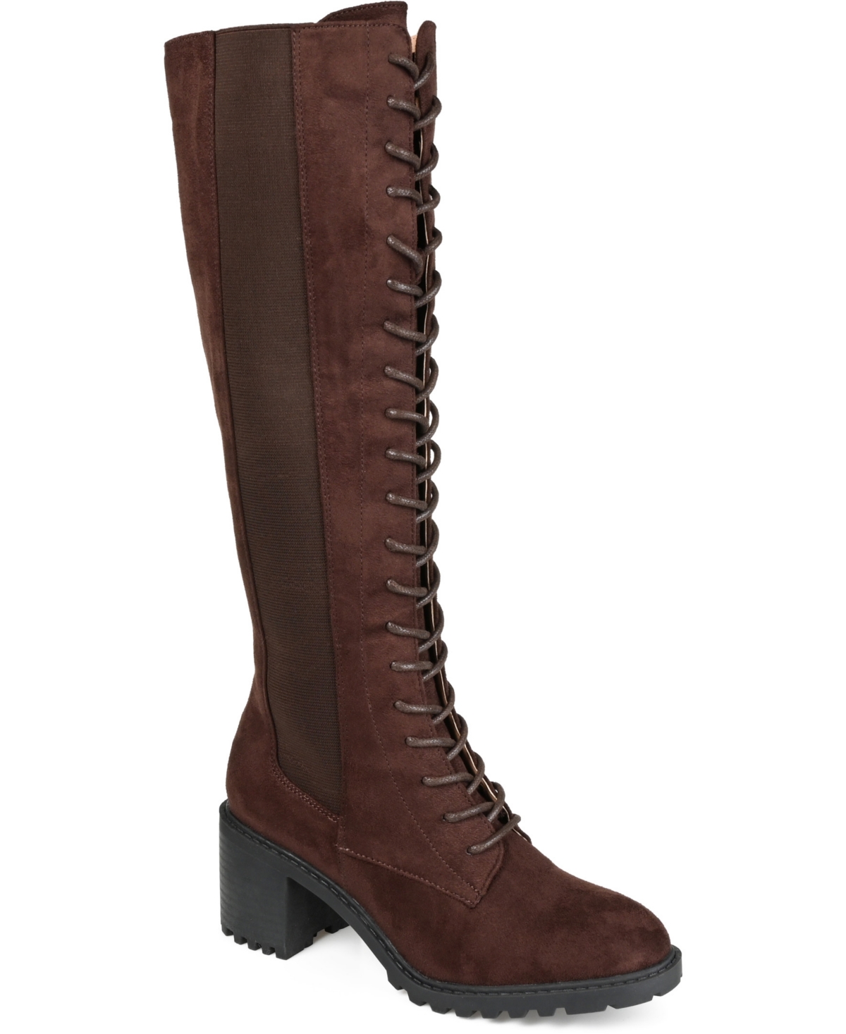 Journee Collection Women's Jenicca Wide Calf Lace Up Boots