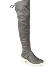 Over the Knee Gray Boots for Women Booties Ankle Boots Tall