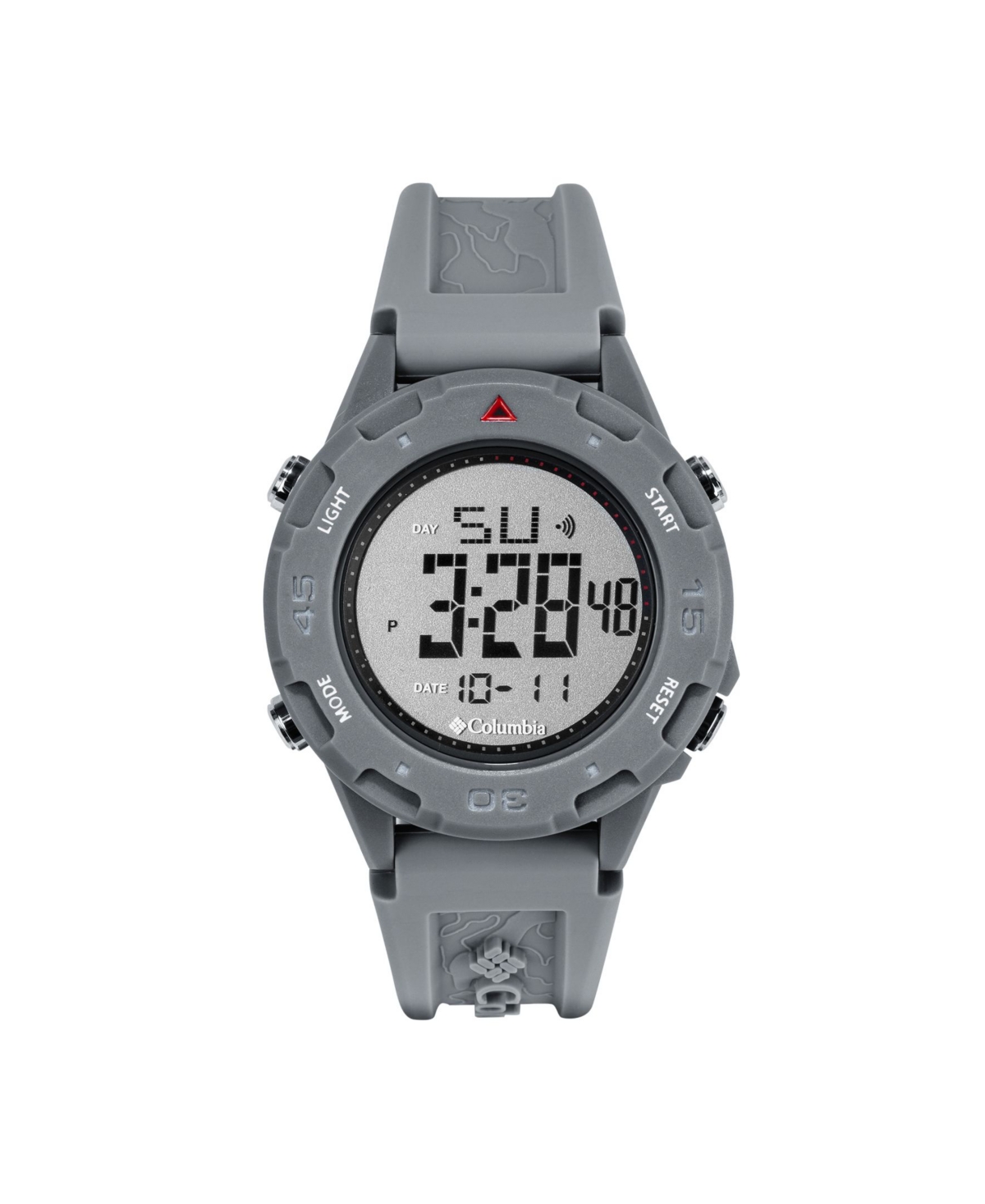 Columbia Unisex Trailhead Gray Silicone Strap Digital Watch, 46mm