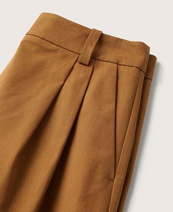 MANGO Women's Cotton Pleated Pants - Macy's